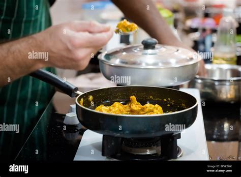 Preparing Indian food