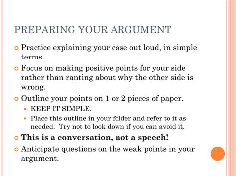 Preparing Your Argument