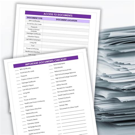 Preparing Your Documents Checklist