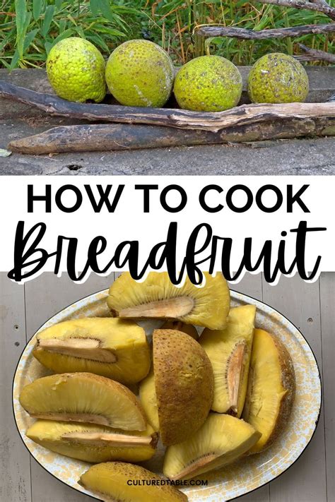 Preparing the breadfruit
