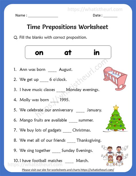 Prepositions Of Time Live Worksheets