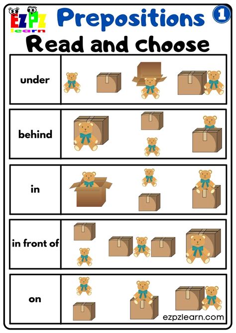 Prepositions Worksheets For Kindergarten