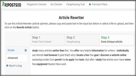 Prepostseo Article Rewriter