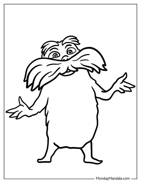 Preppy Lorax Coloring Page