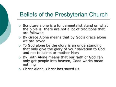 Presbyterian Theology And Beliefs