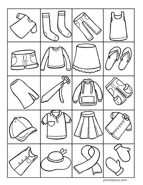 Preschool Clothes Coloring Worksheet