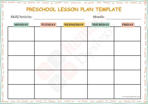 Blank Preschool Lesson Plan Templates at