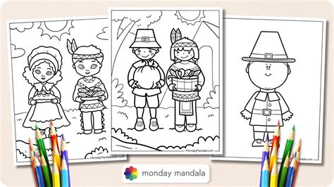 Preschool Pilgrim Coloring Pages