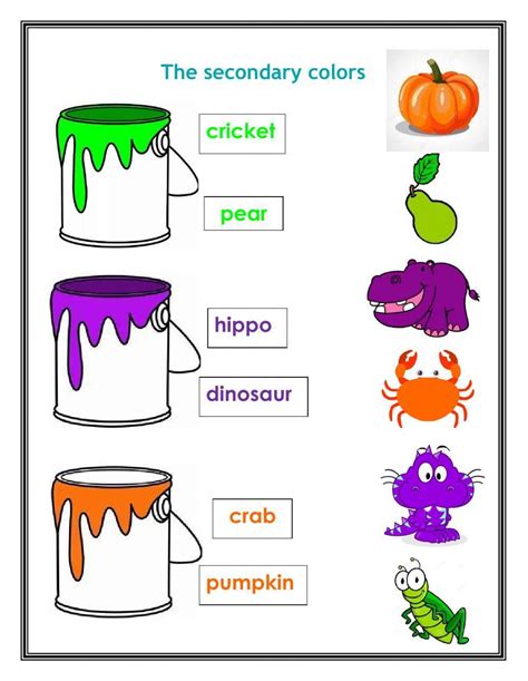 Preschool Secondary Colors Worksheet