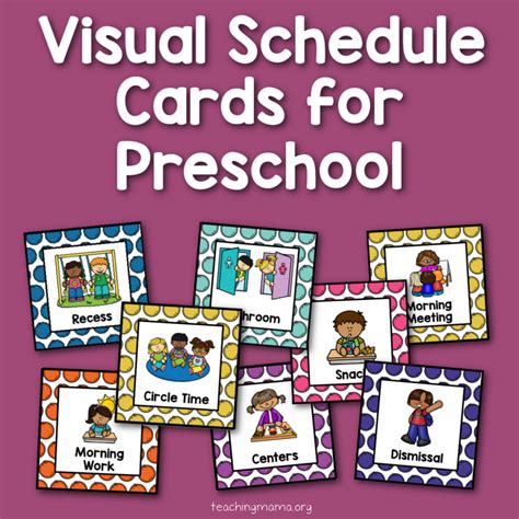 Preschool Visual Schedule Free Printable Circle Time