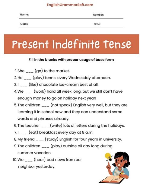 Present Indefinite Tense Worksheet
