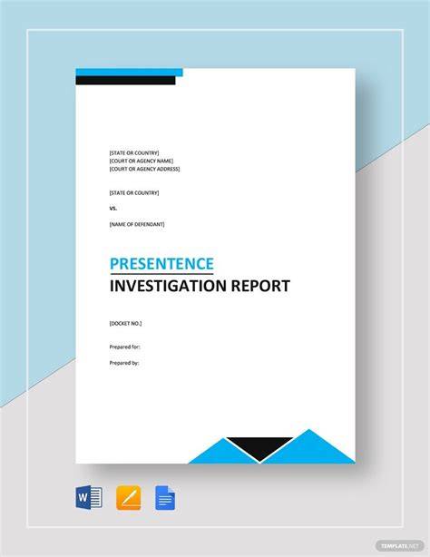 Presentence Investigation Report Template - 10+ Professional Templates