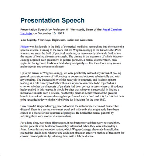 Presenting A Gift Speech Example