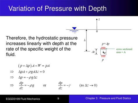 Pressure Variation for Depth