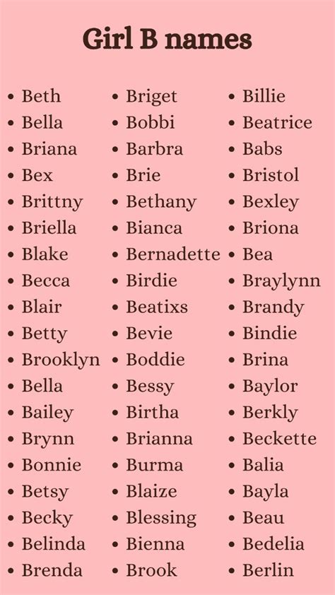 Pretty Girl Names That Start With Br