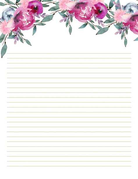 Pretty Lined Paper Printable