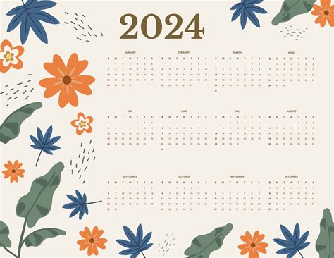 Pretty Printable Calendar 2024