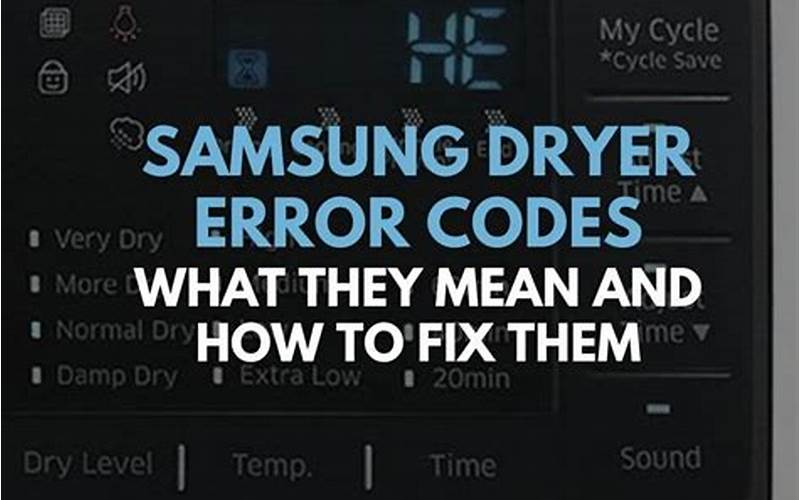 Prevention Of Samsung Hc Error Code