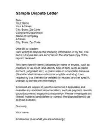 Prewritten 609 Letter Template