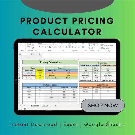 Pricing Calculator Excel