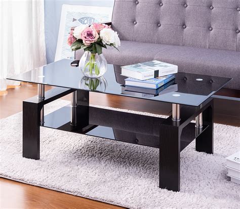 Pricing Glass Coffee Table With Black Legs