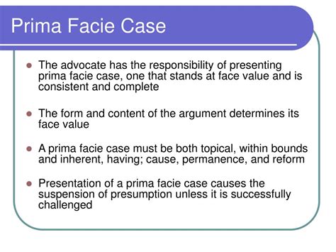 Understanding the Prima Facie Case: A Comprehensive Definition