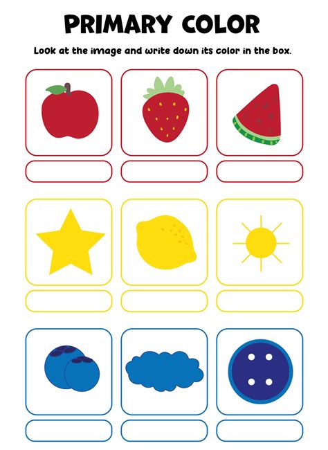 Primary Colors Worksheet For Nursery