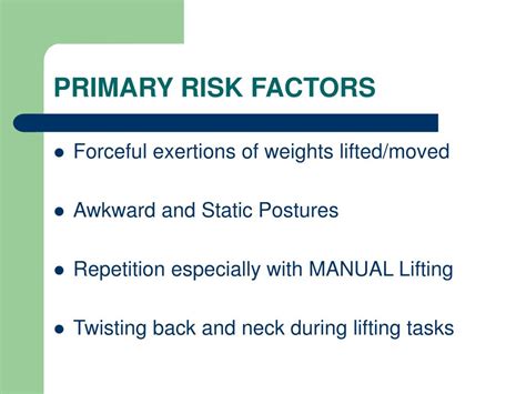 Primary Risk Factors