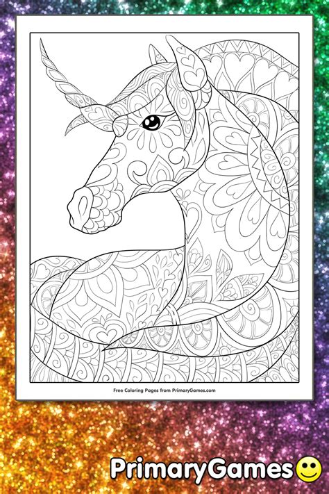 Primarygames Unicorn Coloring Pages