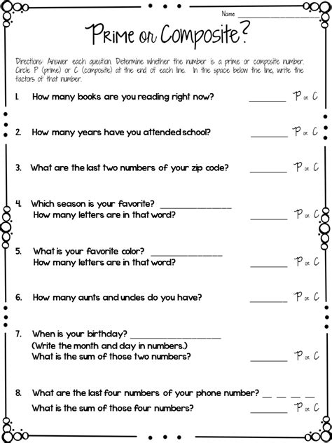 Prime Or Composite Worksheet