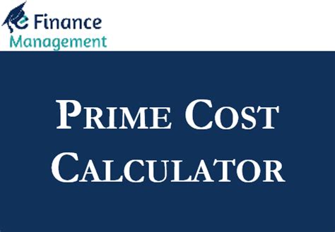 Prime Cost Calculator