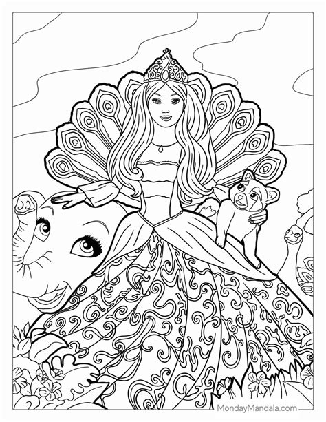 Princess Barbie Coloring Pages Printable