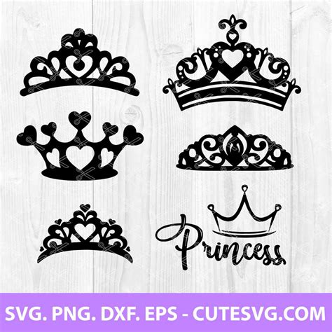 Download Princess Crown Bundle Cricut SVG DXF Files