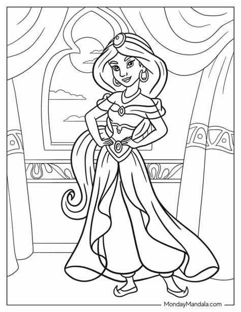 Princess Jasmine And Aladdin Coloring Pages