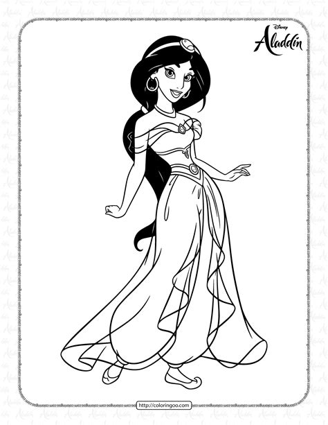 Princess Jasmine Color Pages