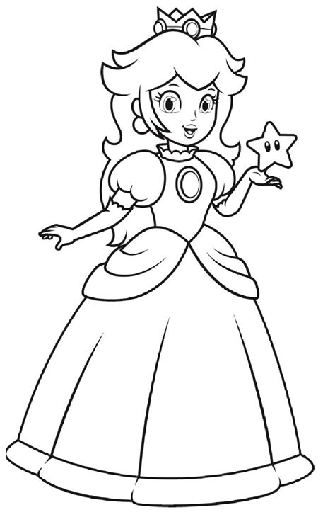 Princess Peach Mario Coloring Pages