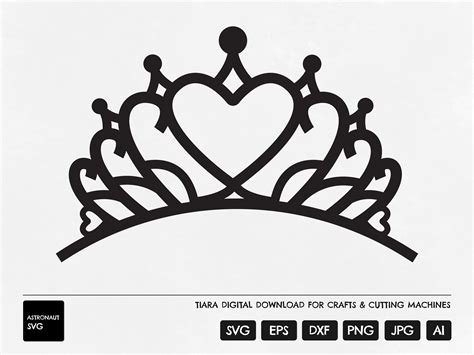 Regal Elegance: Accessorize Like Royalty with Princess Tiara Crown SVG
