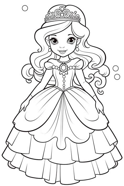 Princess To Color For Kids