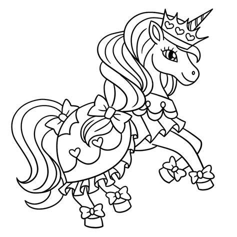 Princess Unicorn Coloring Page