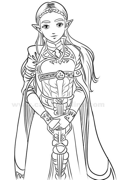 Princess Zelda Coloring Page