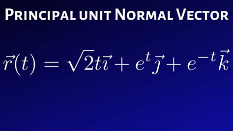 Effortlessly Calculate the Principal Unit Normal Vector with Our Online Calculator