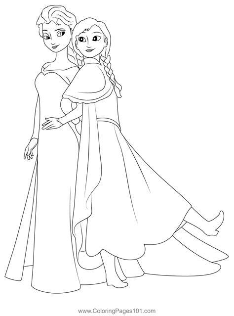 Print Elsa And Anna Coloring Pages