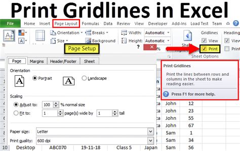 Print Gridlines in Excel