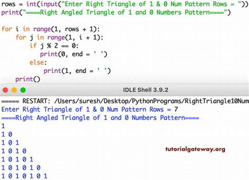 Print Right Angled Triangle Pattern In Python