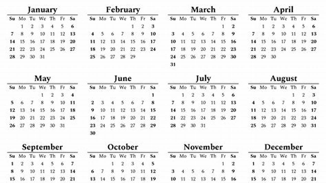 Printable 1 Page 2024 Calendar Pdf