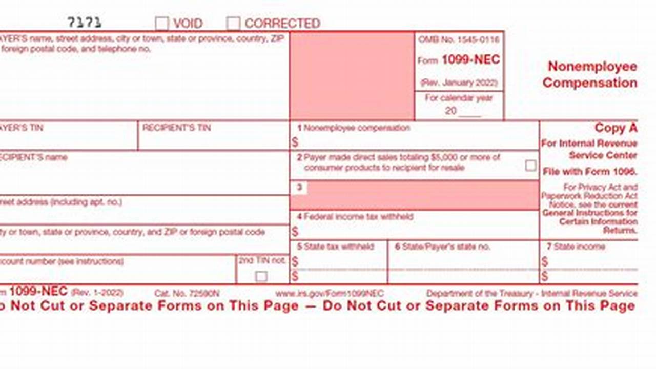 Printable 1099-Nec Form 2025