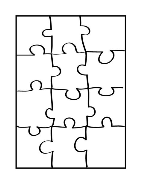 Printable 12 Piece Puzzle Template