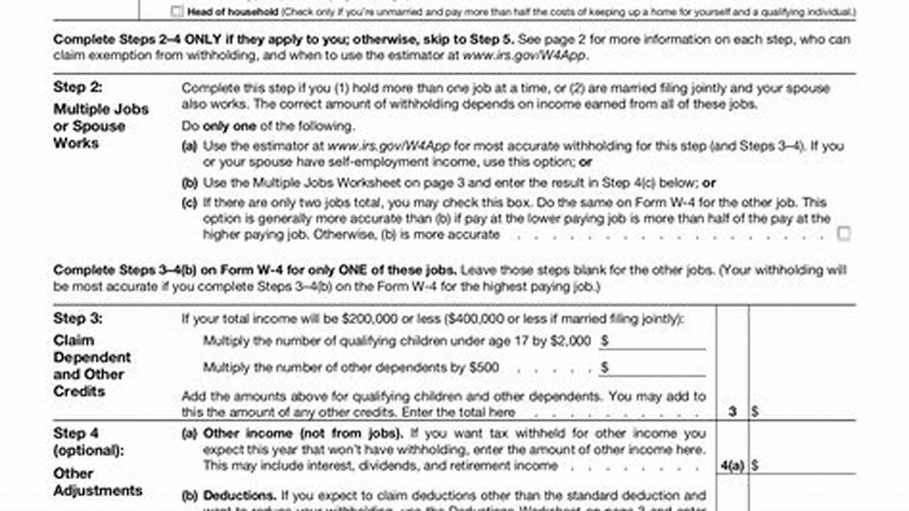 Printable 2024 W4 Forms