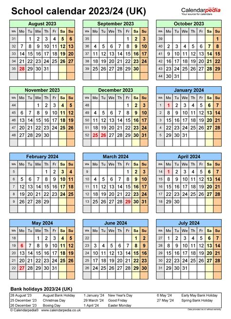 Printable 23-24 School Calendar