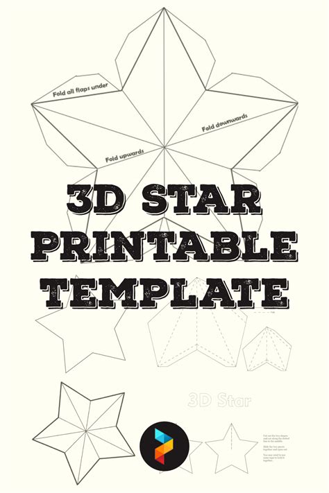 Printable 3d Paper Star Template
